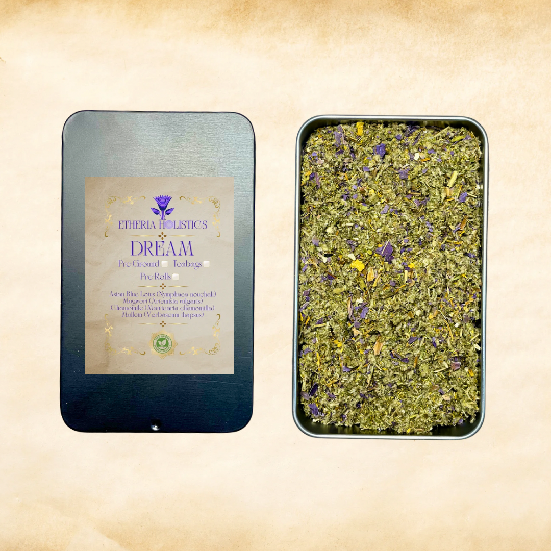 DREAM Blend (Blue Lotus, Chamomile, Mugwort, Mullein) | Organic Pre-Ground | Loose Blend & Teabags