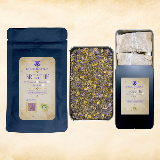 BREATHE Blend (Blue Lotus, Mullein, Peppermint) | Organic Pre-Ground | Loose Blend & Teabags