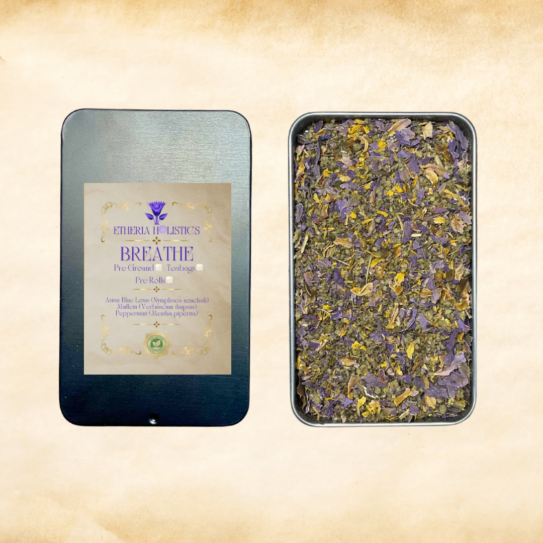 BREATHE Blend (Blue Lotus, Mullein, Peppermint) | Organic Pre-Ground | Loose Blend & Teabags