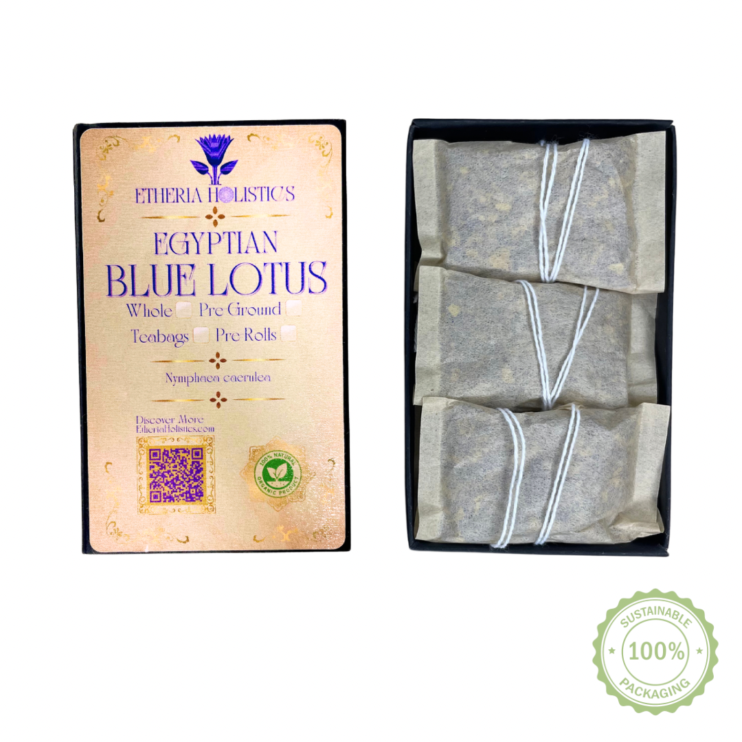 True Egyptian Blue Lotus Pre-Ground/Pre-Filled Teabags (Nymphaea caerulea)
