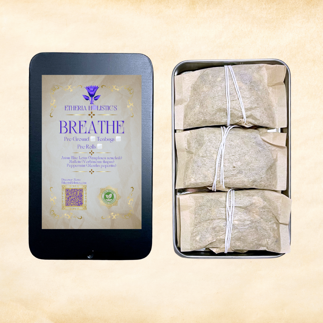 BREATHE Blend (Blue Lotus, Mullein, Peppermint) | Organic Pre-Ground | Loose Blend & Teabags