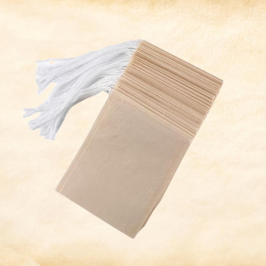 100 Compostable Empty Teabags — Food Grade & Unbleached
