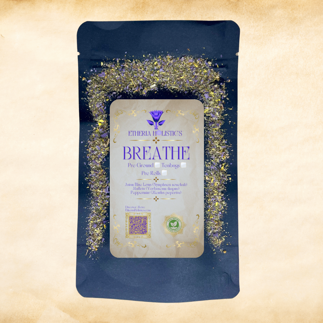 BREATHE Blend (Blue Lotus, Mullein, Peppermint) | Organic Pre-Ground | Loose Blend & Teabags