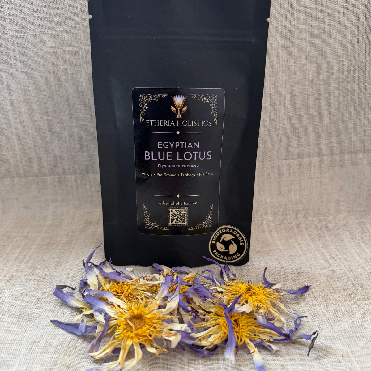 True Egyptian Blue Lotus (Nymphaea caerulea) | Organic Whole Flowers