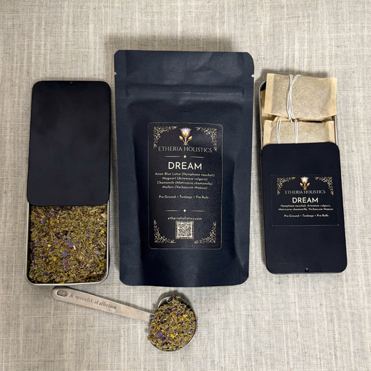 DREAM Blend (Blue Lotus, Chamomile, Mugwort, Mullein) | Organic Pre-Ground | Loose Blend & Teabags