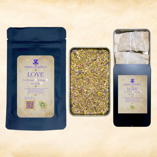 LOVE Blend (Blue Lotus, Damiana, Rose, Mullein) | Organic Pre-Ground | Loose Blend & Teabags