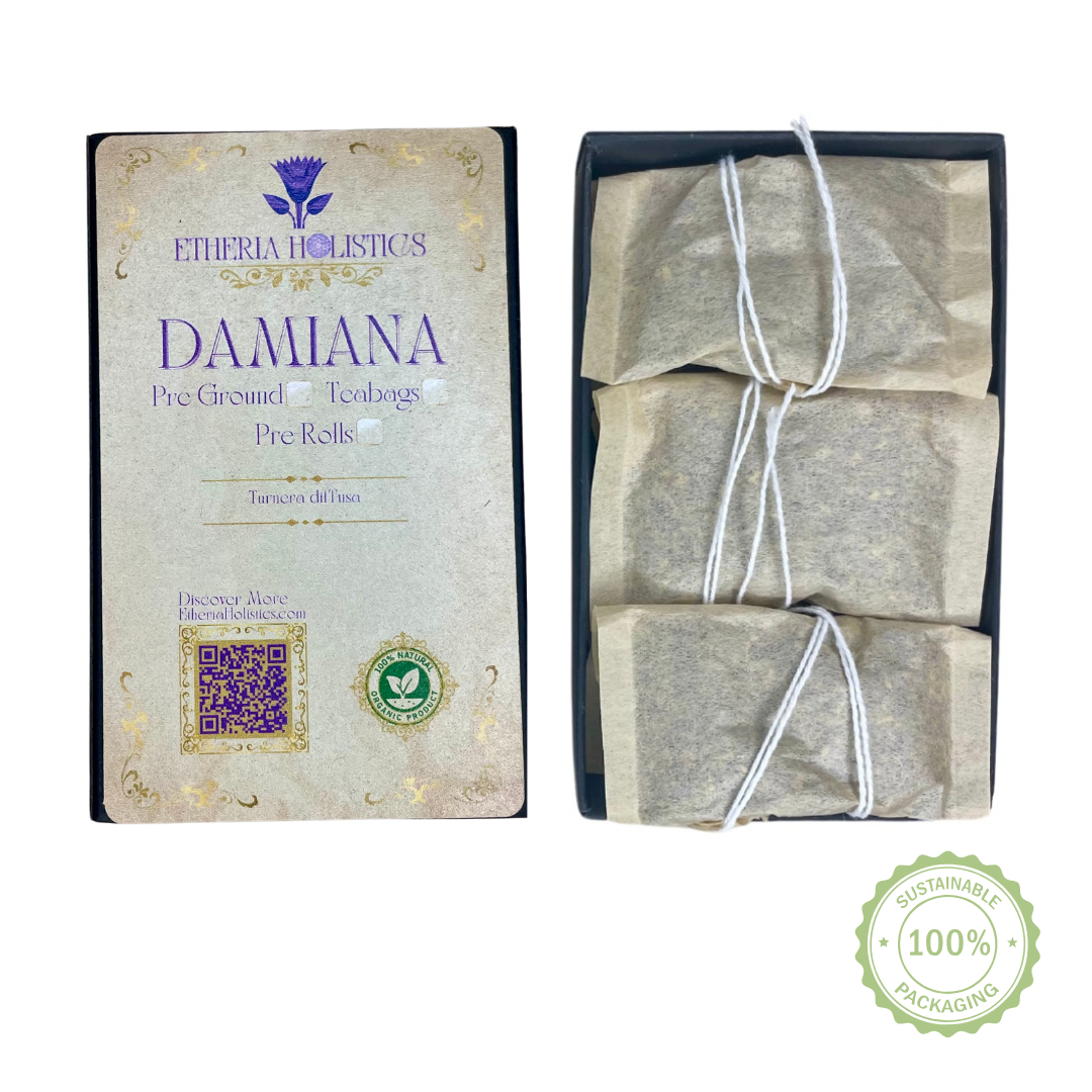 Organic Damiana. Pre-Ground/Pre-Filled Teabags