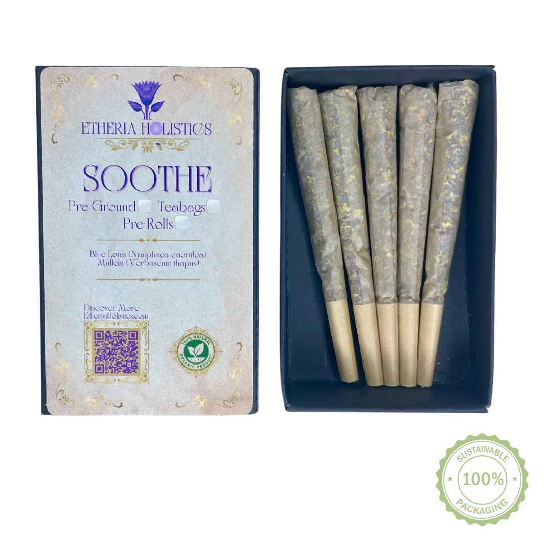 Organic Herbal SOOTHE Pre-Rolls: Blue Lotus-Mullein