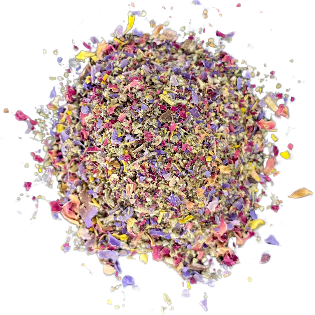 Organic Herbal LOVE Blend: Blue Lotus-Mullein-Damiana-Rose. Pre-Ground/Pre-Filled Teabags